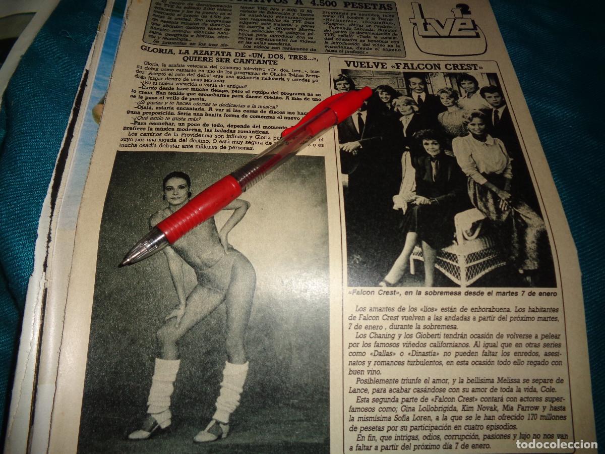 Coleccionismo de Revista Diez Minutos: RECORTE : GLORIA, AZAFATA DEL UN, DOS, TRES... QUIERE SER CANTANTE. DIEZ MINUTOS, ENERO 1986