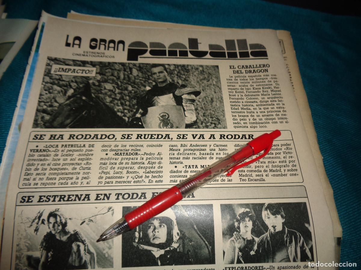 Coleccionismo de Revista Diez Minutos: RECORTE : MIGUEL BOSE, EN EL CABALLERO DEL DRAGON. DIEZ MINUTOS, ENERO 1986