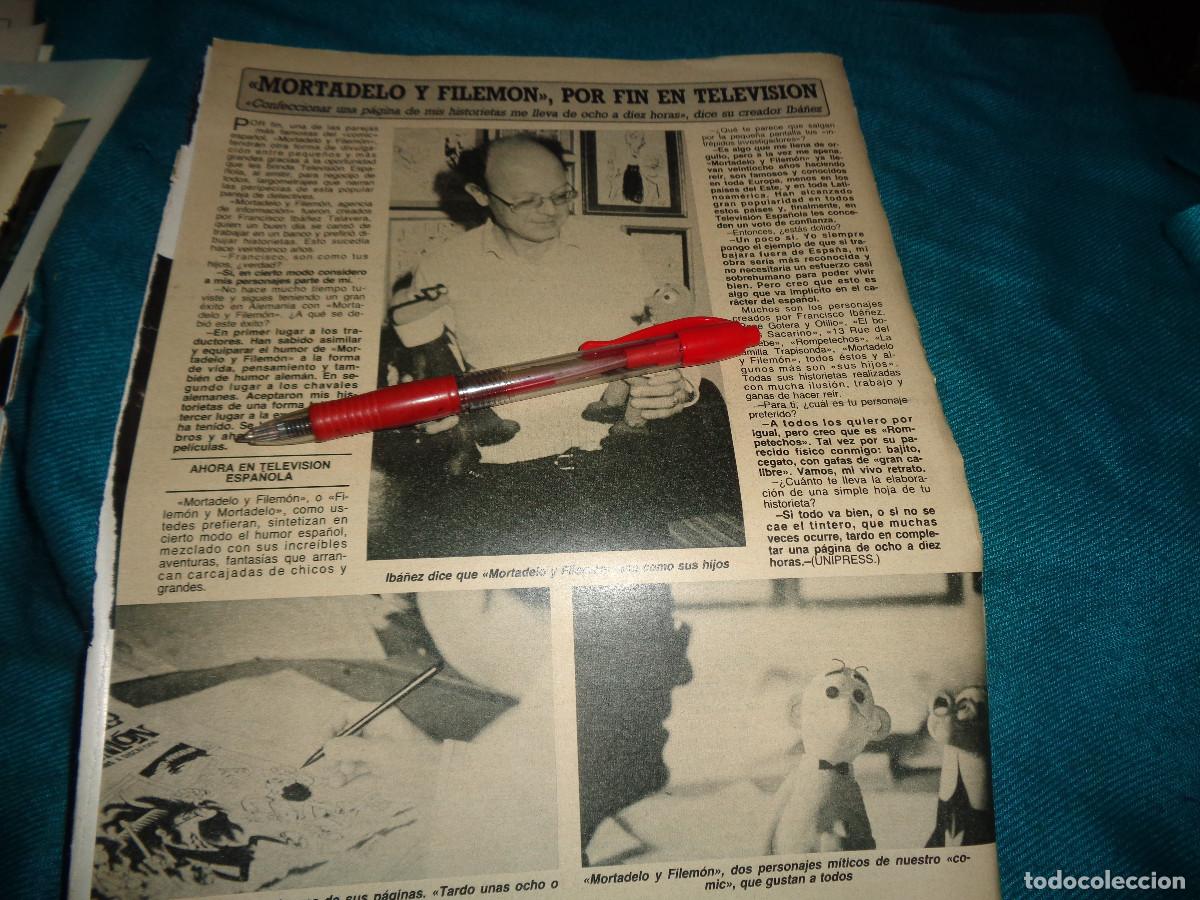 Coleccionismo de Revista Diez Minutos: RECORTE : MORTADELO Y FILEMON, POR FIN EN T.V. IBA&Ntilde;EZ. DIEZ MINUTOS, ENERO 1986