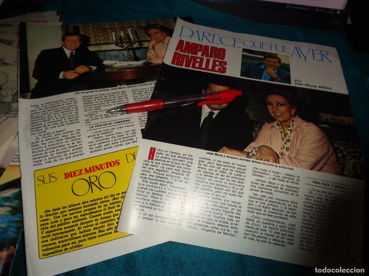 Coleccionismo de Revista Diez Minutos: RECORTE : I&Ntilde;IGO, ENTREVISTA A AMPARO RIVELLES. DIEZ MINUTOS, ENERO 1986