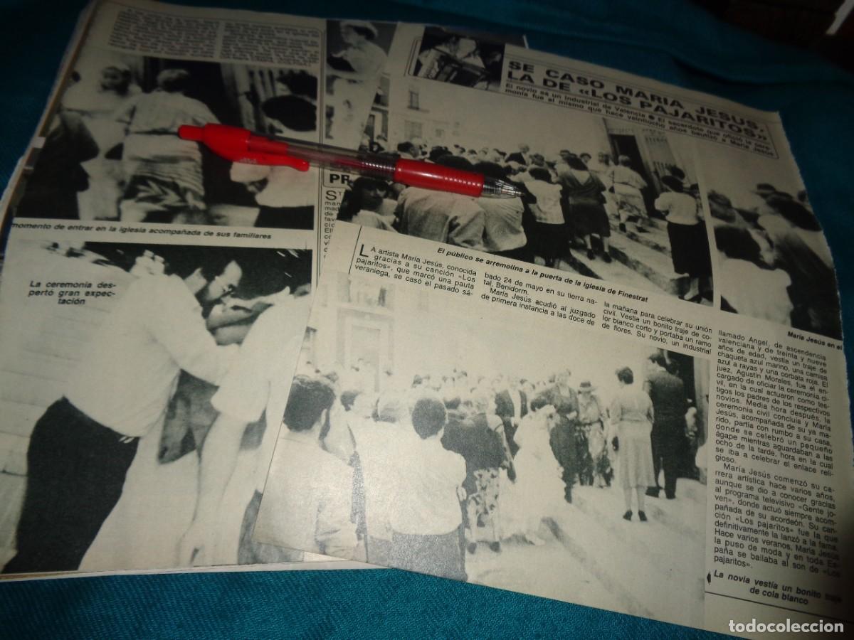 Coleccionismo de Revista Diez Minutos: RECORTE : BODA DE MARIA JESUS, LA DE &rdquo;LOS PAJARITOS&rdquo;. DIEZ MINUTOS, JUNIO 1986