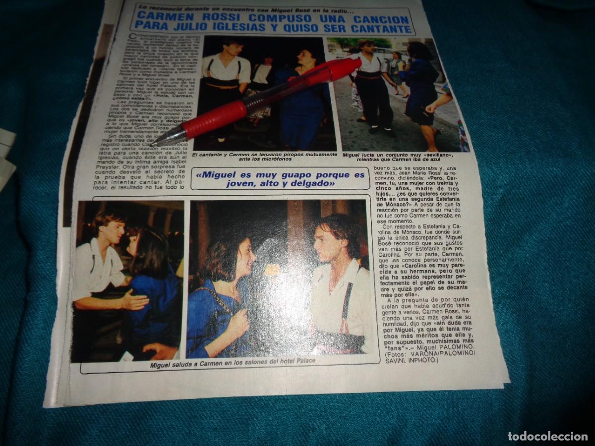 Coleccionismo de Revista Diez Minutos: RECORTE : CARMEN ROSSI, COMPUSO CANCION PARA MIGUEL BOSE. DIEZ MINUTOS, JUNIO 1986