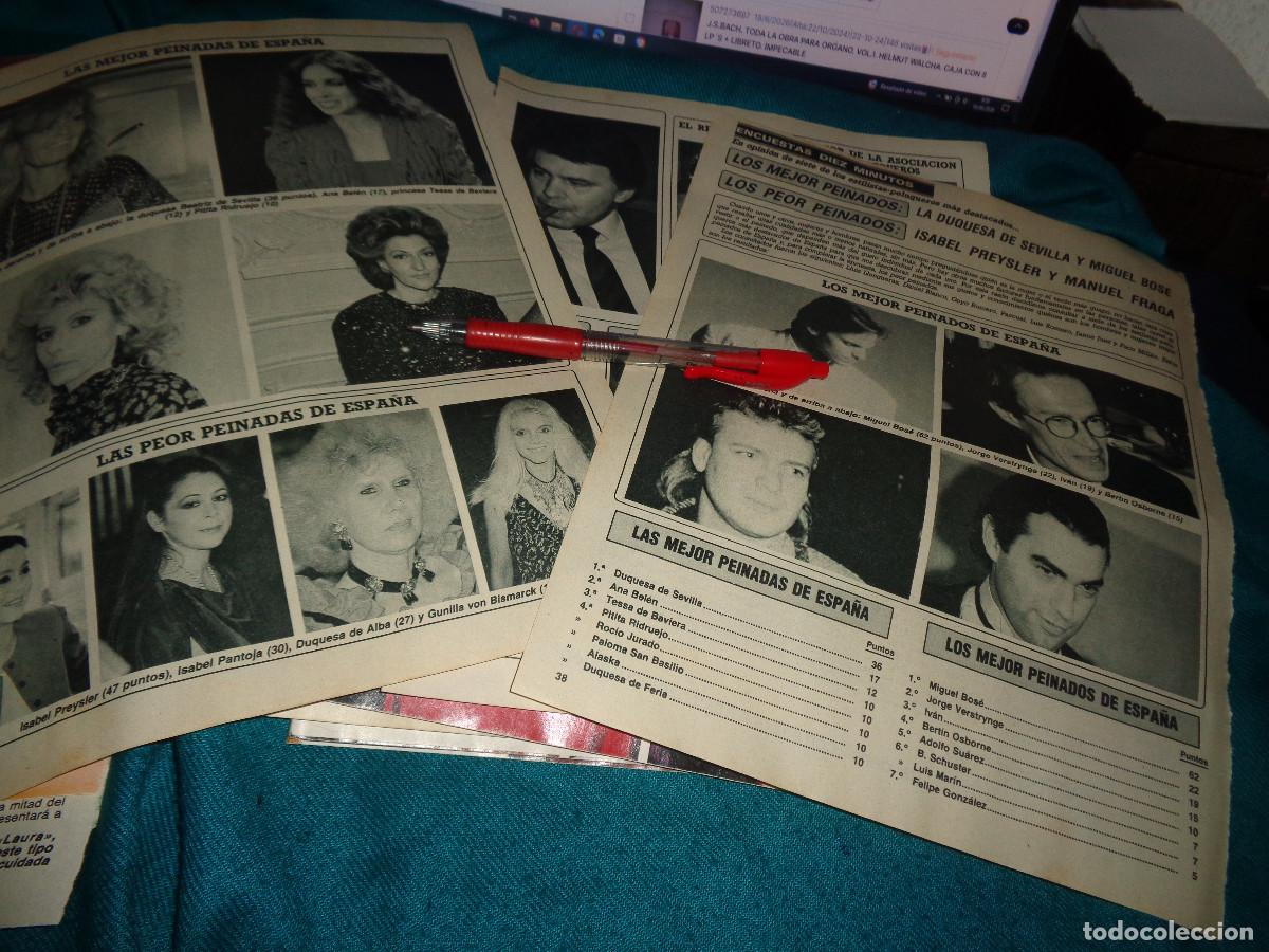 Coleccionismo de Revista Diez Minutos: RECORTE : LOS MEJOR Y LOS PEOR PEINADOS : MIGUEL BOSE, IVAN, BERTIN..... DIEZ MINUTOS, ENERO 1987