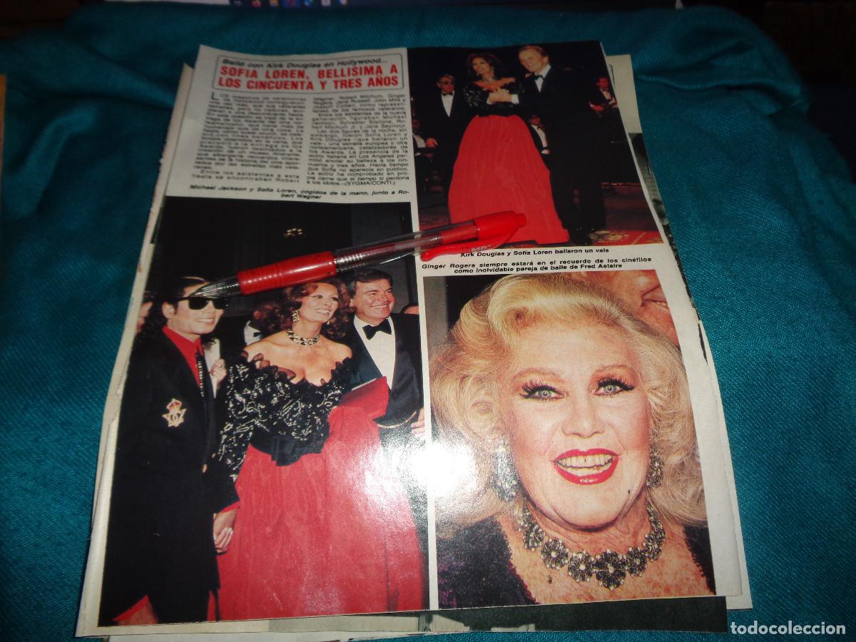 Coleccionismo de Revista Diez Minutos: RECORTE : MICHAEL JACKSON Y SOFIA LOREN, EN FIESTA. DIEZ MINUTOS, ENERO 1987