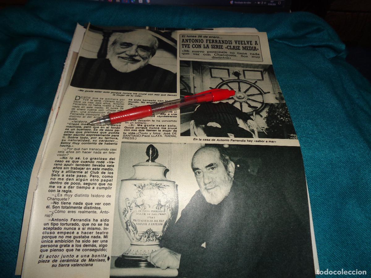 Coleccionismo de Revista Diez Minutos: RECORTE : ANTONIO FERRANDIS, VUELVE A T.V. DIEZ MINUTOS, ENERO 1987