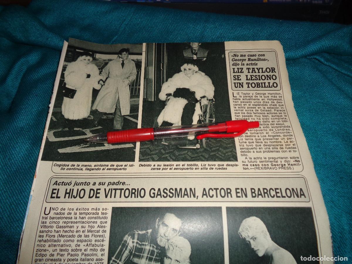 Coleccionismo de Revista Diez Minutos: RECORTE : LIZ TAYLOR, SE LESIONO UN TOBILLO. DIEZ MINUTOS, ENERO 1987