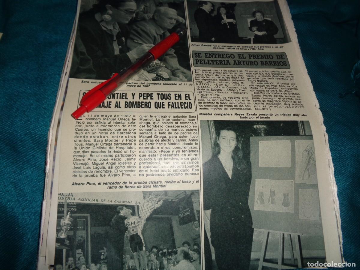 Coleccionismo de Revista Diez Minutos: RECORTE : SARA MONTIEL, EN EL HOMENAJE AL BOMBERO QUE FALLECIO. DIEZ MINUTOS, NOVBRE 1989