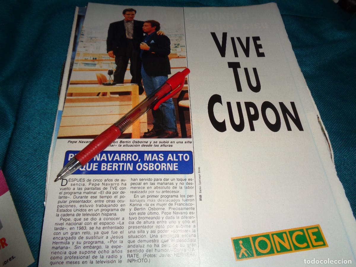 Coleccionismo de Revista Diez Minutos: RECORTE : BERTIN OSBORNE Y PEPE NAVARRO. DIEZ MINUTOS, NOVBRE 1989