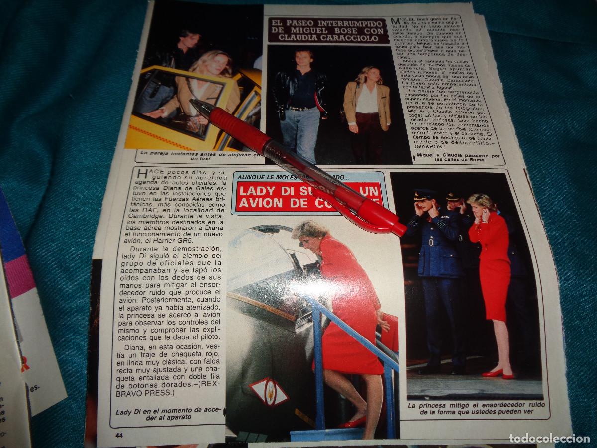 Coleccionismo de Revista Diez Minutos: RECORTE : MIGUEL BOSE, PASEO CON CLAUDIA CARACCIOLO. LADY DI. DIEZ MINUTOS, NOVBRE 1989
