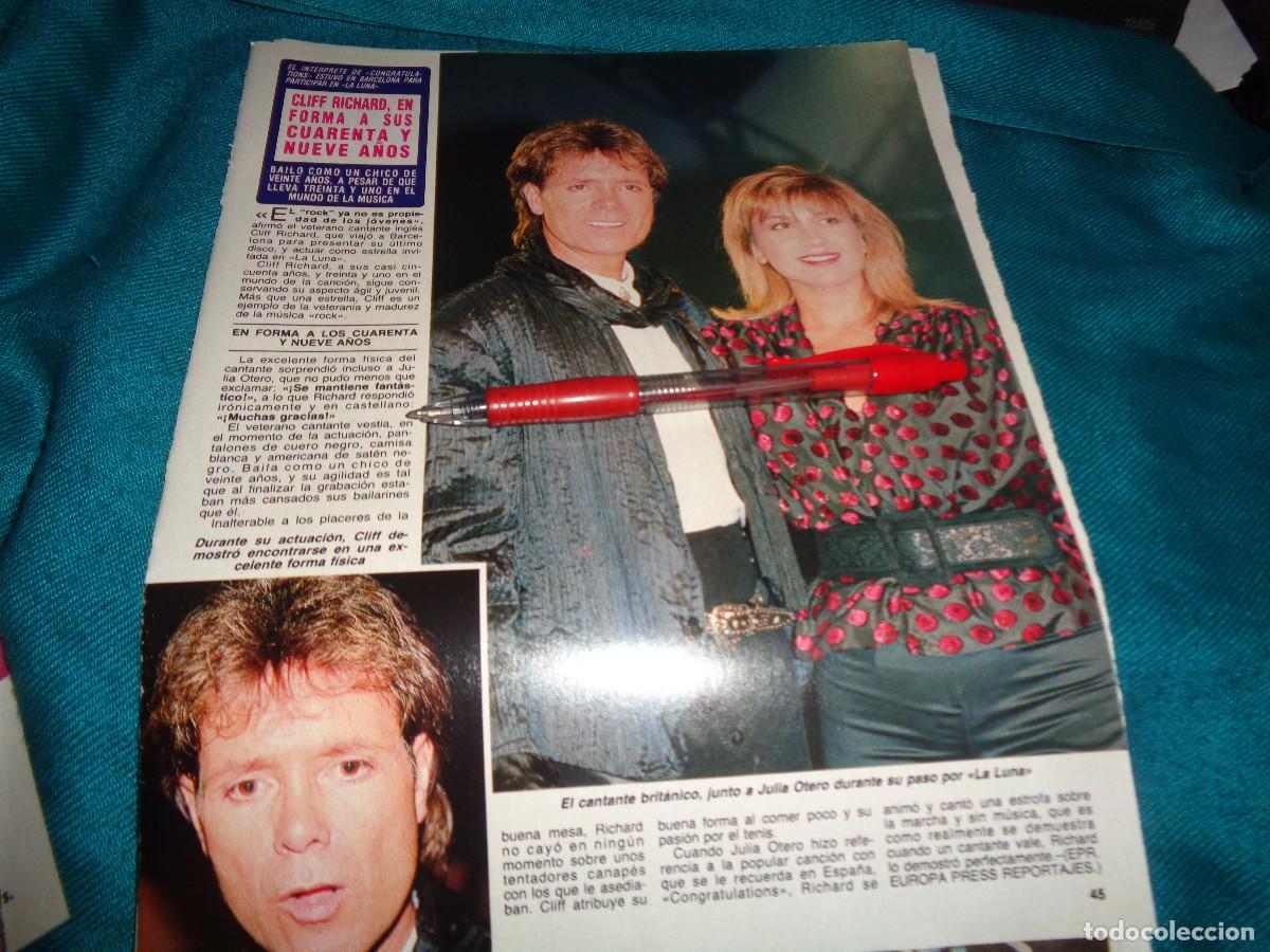 Coleccionismo de Revista Diez Minutos: RECORTE : CLIFF RICHARD EN FORMA A SUS 49 A&Ntilde;OS. DIEZ MINUTOS, NOVBRE 1989