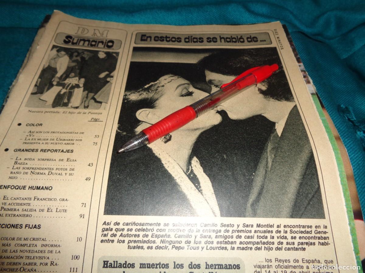 Coleccionismo de Revista Diez Minutos: RECORTE : CARI&Ntilde;OSO BESO DE SARA MONTIEL Y CAMILO SESTO . DIEZ MINUTOS, ABRIL 1985