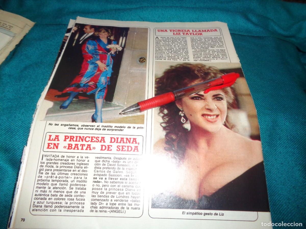 Coleccionismo de Revista Diez Minutos: RECORTE : UNA TIGRESA LLAMADA LIZ TAYLOR. LADY DI, EN BATA DE SEDA. DIEZ MINUTOS, ABRIL 1985