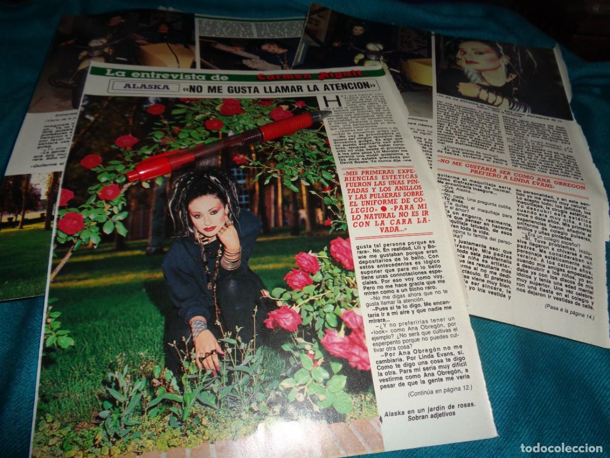 Coleccionismo de Revista Diez Minutos: RECORTE : ALASKA, NO ME GUSTA LLAMAR LA ATENCION. DIEZ MINUTOS, JUNIO 1987