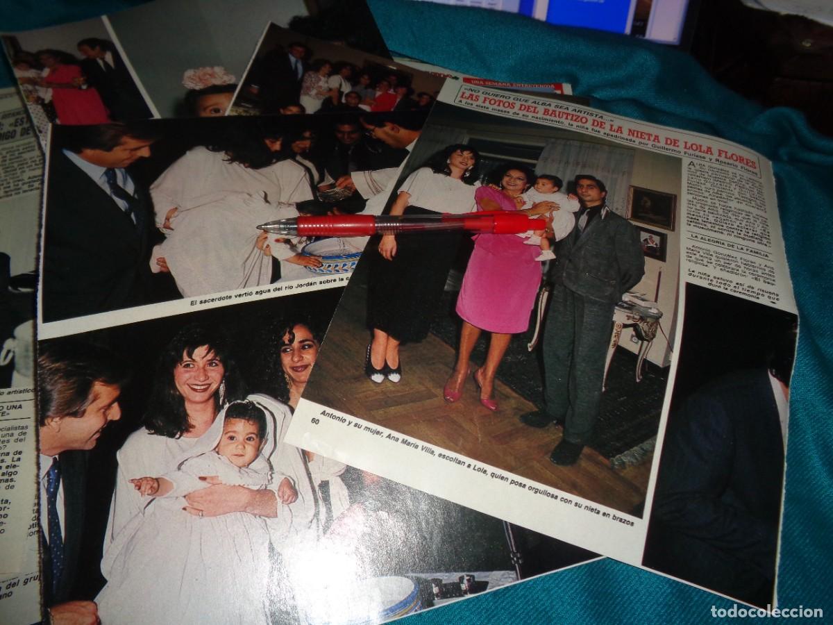 Coleccionismo de Revista Diez Minutos: RECORTE : FOTOS DEL BAUTIZO DE LA NIETA DE LOLA FLORES. DIEZ MINUTOS, JUNIO 1987