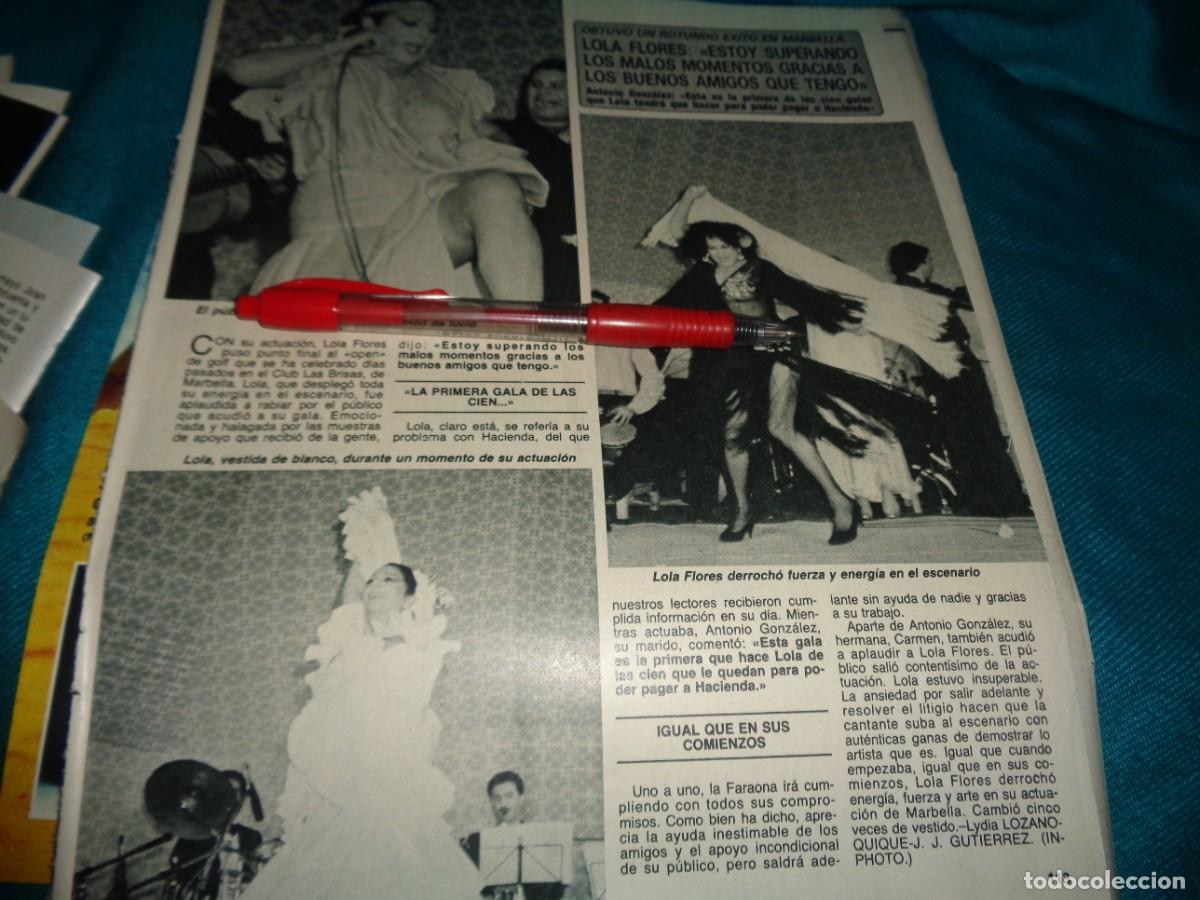 Coleccionismo de Revista Diez Minutos: RECORTE : LOLA FLORES, ROTUNDO EXITO EN MARBELLA. DIEZ MINUTOS, JUNIO 1987