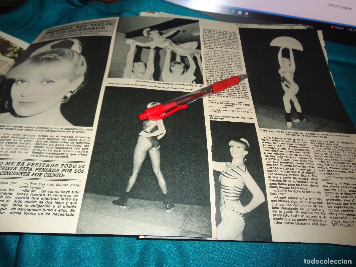 Coleccionismo de Revista Diez Minutos: RECORTE : BARBARA REY, VUELVE A LOS ESCENARIOS. DIEZ MINUTOS, JUNIO 1987