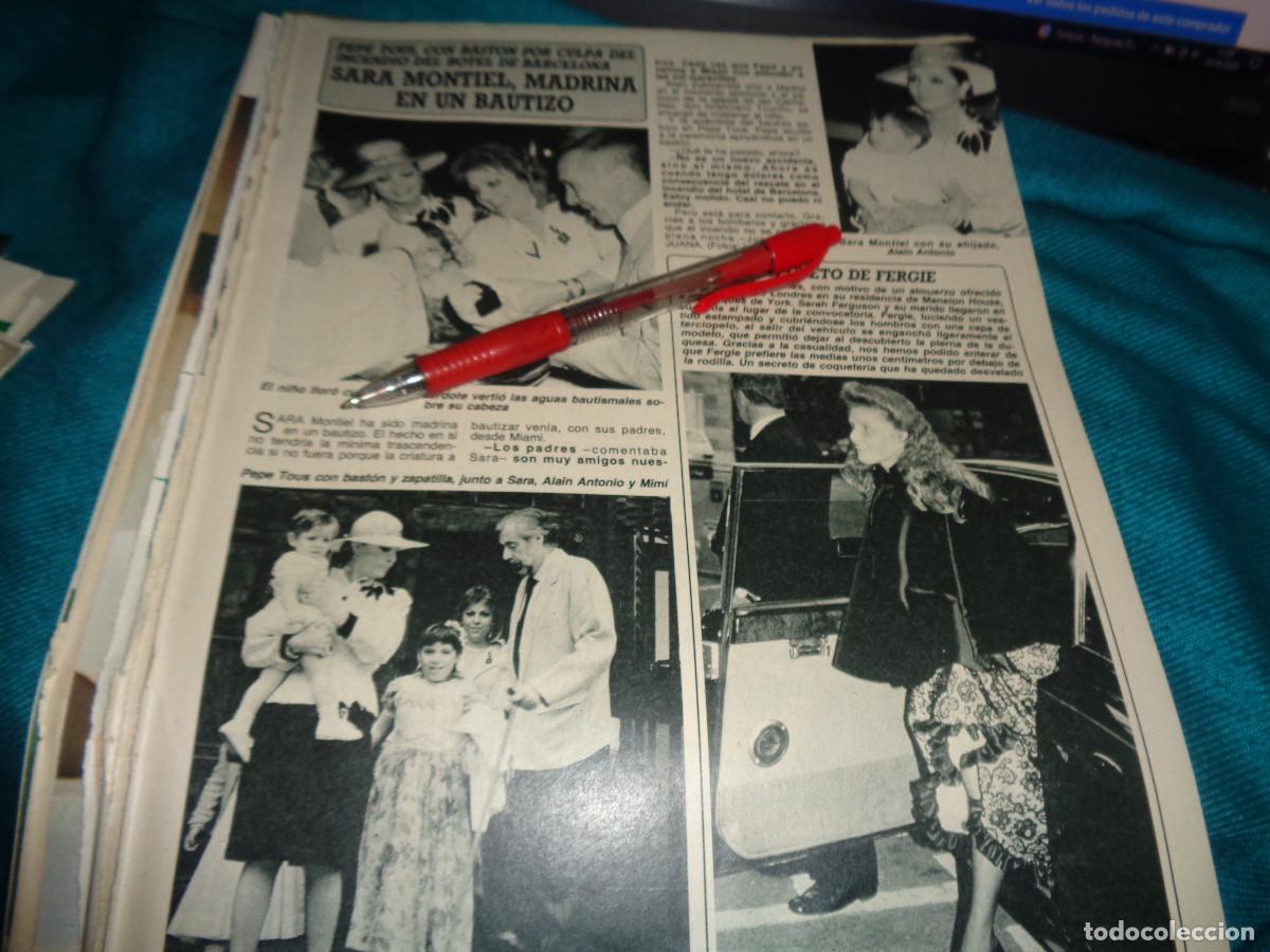 Coleccionismo de Revista Diez Minutos: RECORTE : SARA MONTIEL, MADRINA EN UN BAUTIZO. DIEZ MINUTOS, JUNIO 1987