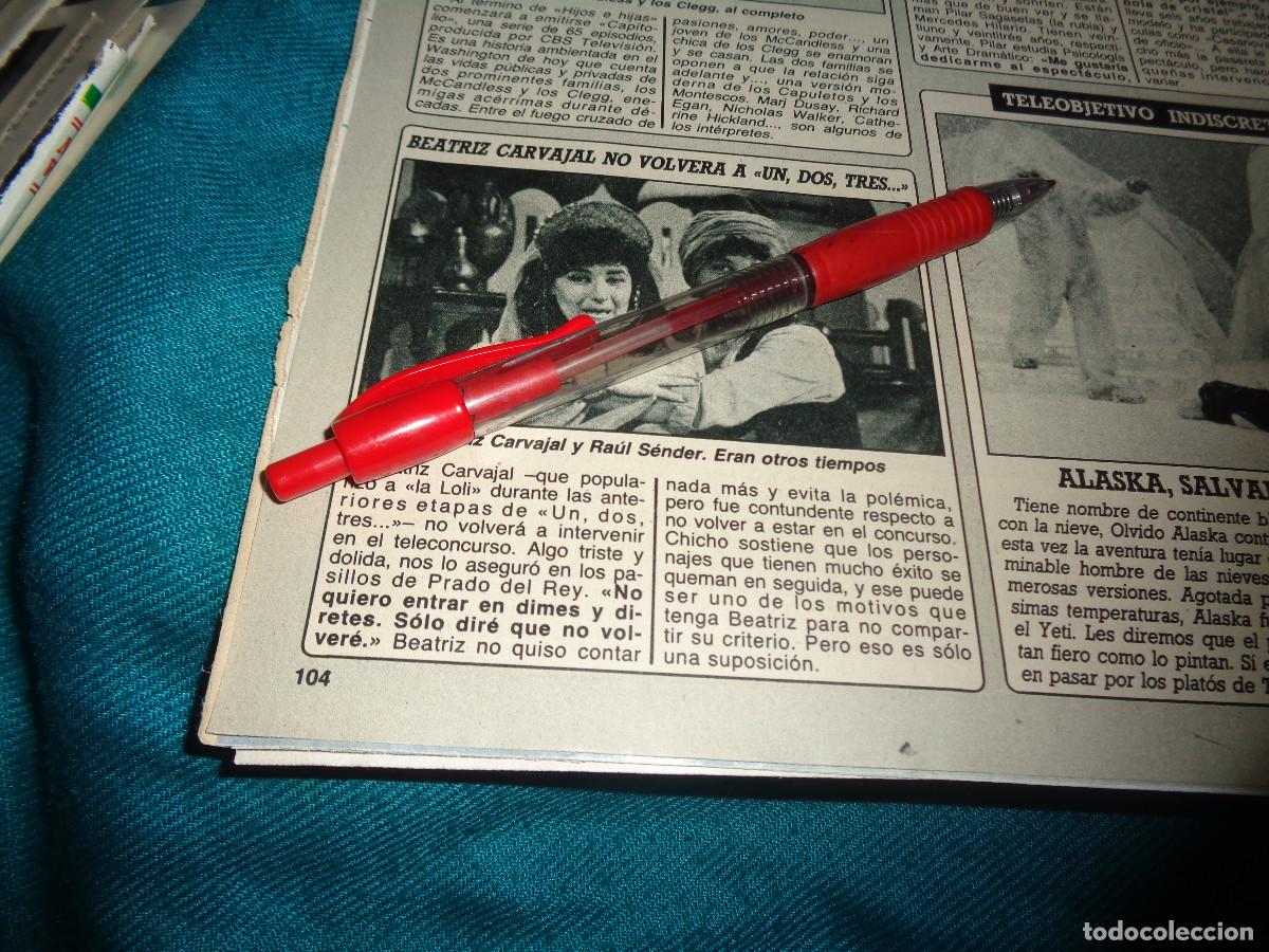 Coleccionismo de Revista Diez Minutos: RECORTE : BEATRIZ CARVAJAL, NO VOLVERA AL UN, DOS, TRES.... DIEZ MINUTOS, JUNIO 1987