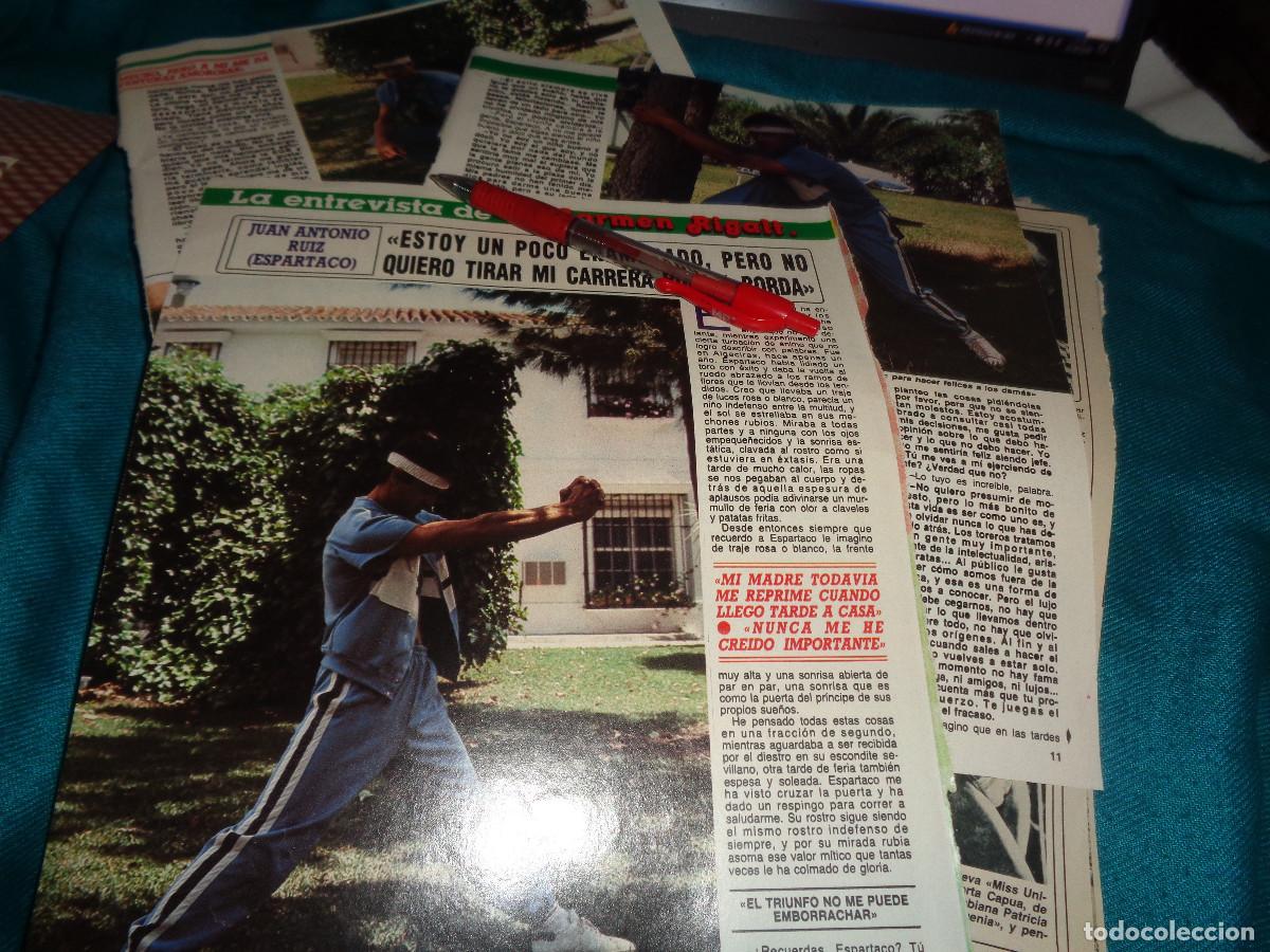 Coleccionismo de Revista Diez Minutos: RECORTE : ENTREVISTA CON EL TORERO ESPARTACO. DIEZ MINUTOS, JUNIO 1987