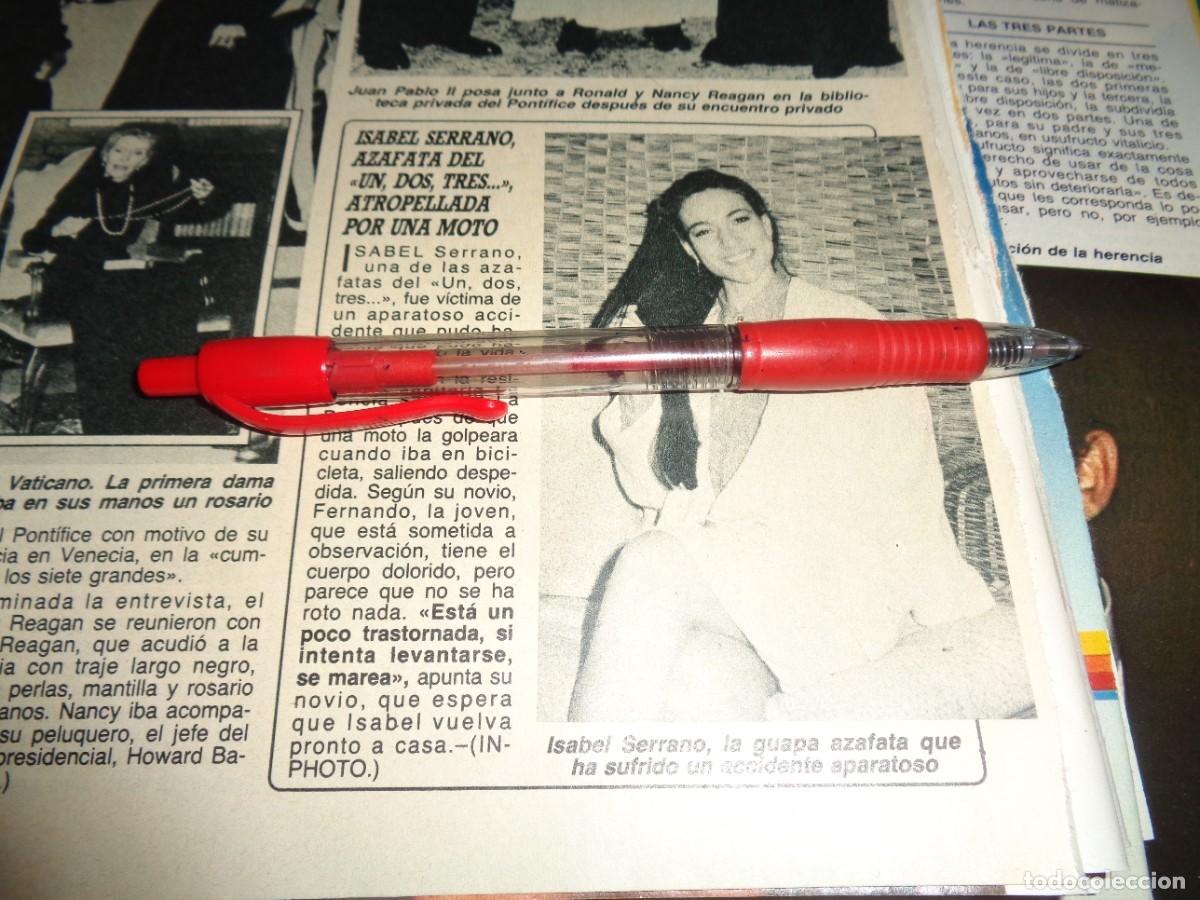 Coleccionismo de Revista Diez Minutos: RECORTE : ISABEL SERRANO, AZAFATA DEL UN, DOS, TRES... ATROPELLADA . DIEZ MINUTOS, JUNIO 1987