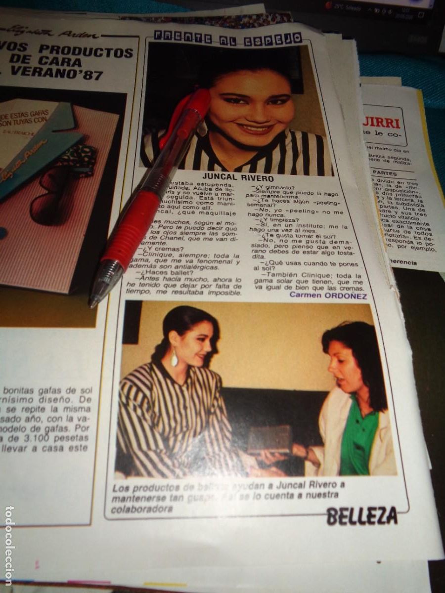 Coleccionismo de Revista Diez Minutos: RECORTE : FRENTE AL ESPEJO : JUNCAL RIVERO . DIEZ MINUTOS, JUNIO 1987