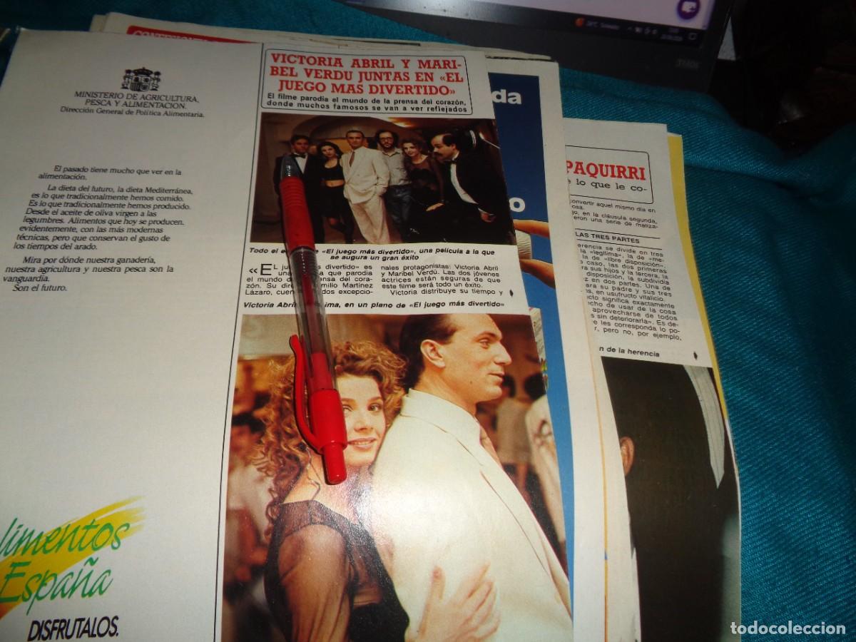 Coleccionismo de Revista Diez Minutos: RECORTE : MARIBEL VERDU Y VICTORIA ABRIL, JUNTAS EN PELICULA. DIEZ MINUTOS, JUNIO 1987