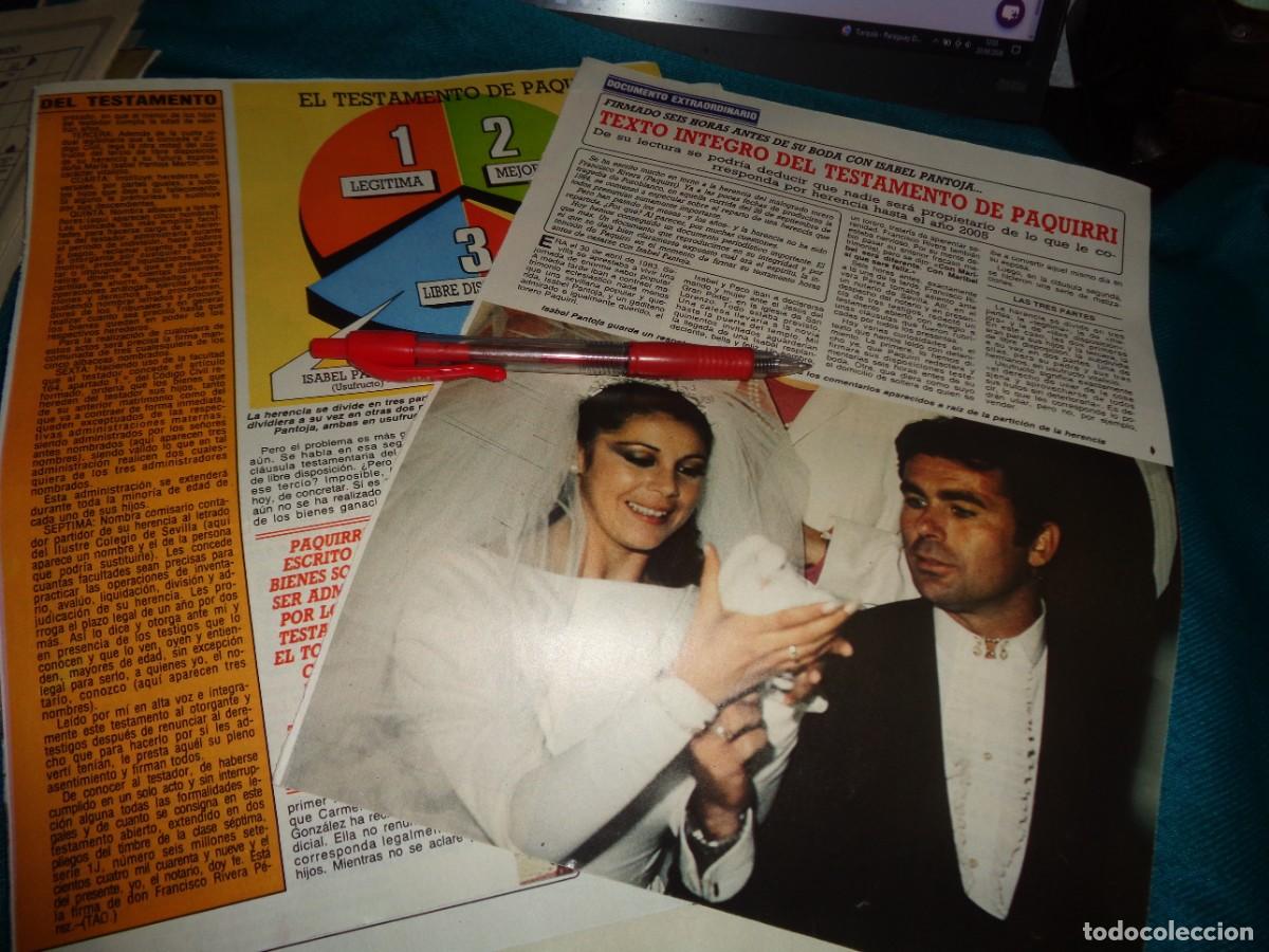 Coleccionismo de Revista Diez Minutos: RECORTE : TEXTO INTEGRO DEL TESTAMENTO DE PAQUIRRI. DIEZ MINUTOS, JUNIO 1987