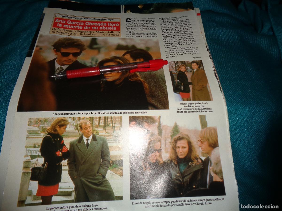 Coleccionismo de Revista Diez Minutos: RECORTE : ANA OBREGON, EN EL ENTIERRO DE SU ABUELA. DIEZ MINUTOS, DICBRE 1991