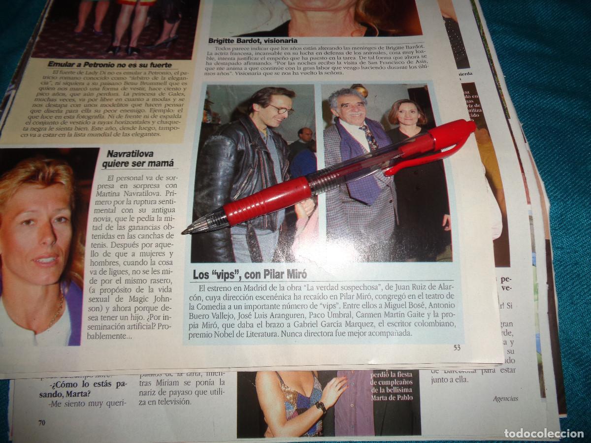 Coleccionismo de Revista Diez Minutos: RECORTE : MIGUEL BOSE, PILAR MIRO. DIEZ MINUTOS, DICBRE 1991