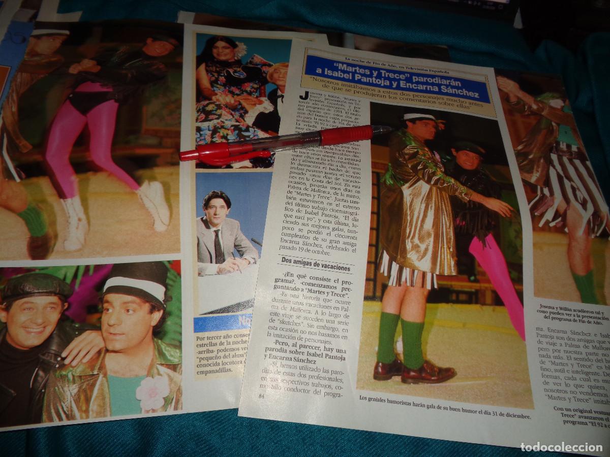Coleccionismo de Revista Diez Minutos: RECORTE : MARTES Y TRECE, PARODIAN A ISABEL PANTOJA Y ENCARNA SANCHEZ. DIEZ MINUTOS, DICBRE 1991