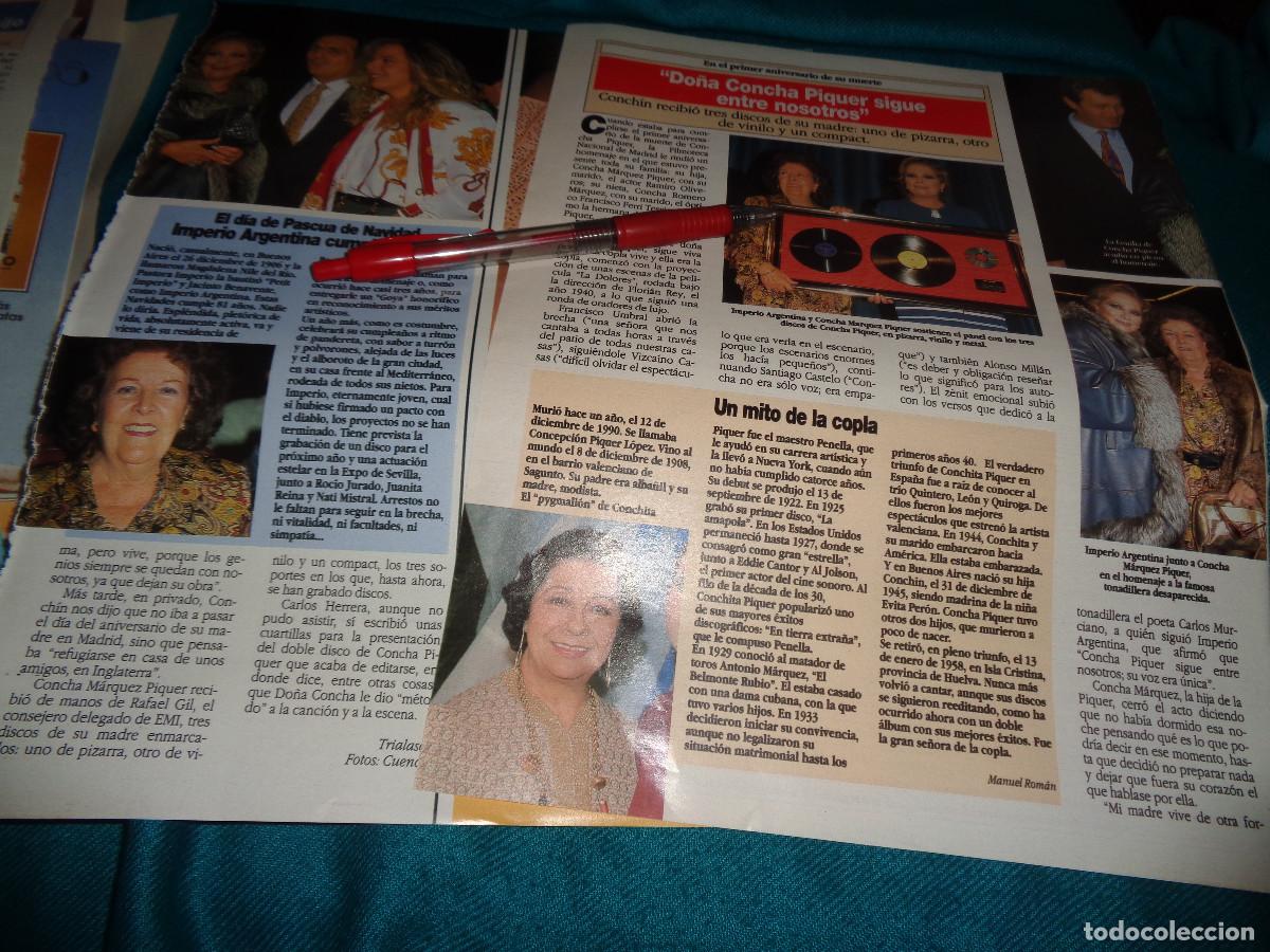 Coleccionismo de Revista Diez Minutos: RECORTE : DO&Ntilde;A CONCHA PIQUER, SIGUE CON NOSOTROS. DIEZ MINUTOS, DICBRE 1991