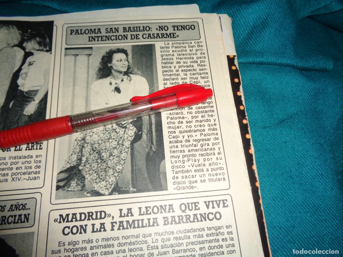Coleccionismo de Revista Diez Minutos: RECORTE : PALOMA SAN BASILIO, NO TIEN INTENCION DE CASARSE. DIEZ MINUTOS, JUNIO 1987