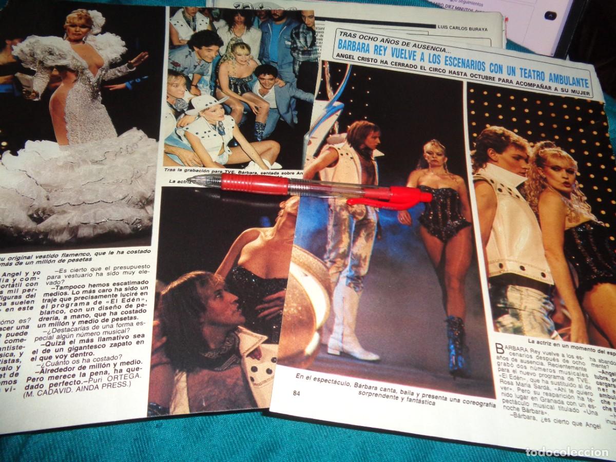 Coleccionismo de Revista Diez Minutos: RECORTE : BARBARA REY VUELVE AL ESCENARIO DESPUES DE OCHO A&Ntilde;OS. DIEZ MINUTOS, JUNIO 1987