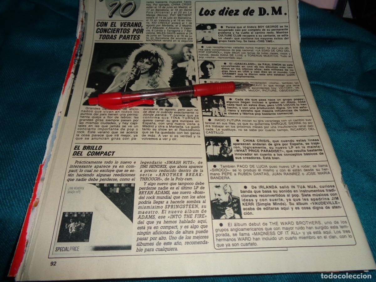 Coleccionismo de Revista Diez Minutos: RECORTE : DISCO 10 : TINA TURNER, BOY GEORGE, CHINA CRISIS..... DIEZ MINUTOS, JUNIO 1987