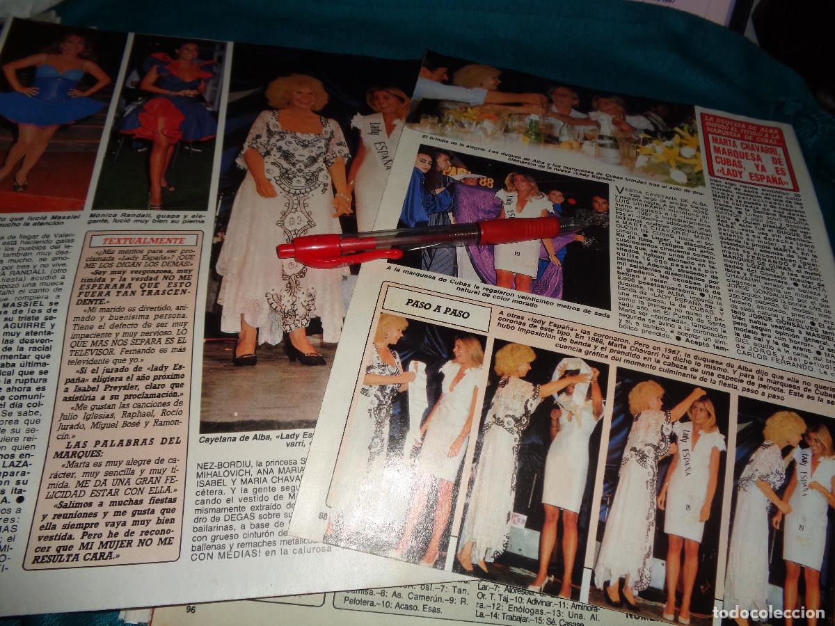 Coleccionismo de Revista Diez Minutos: RECORTE : MARTA CHAVARRI, ES LADY ESPA&Ntilde;A. MASSIEL, MONICA RANDALL. DIEZ MINUTOS, SEPTBRE 1988