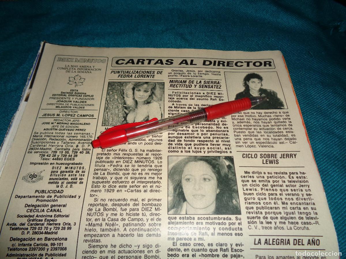 Coleccionismo de Revista Diez Minutos: RECORTE : FEDRA LORENTE. MICHAEL JACKSON. DIEZ MINUTOS, SEPTBRE 1988