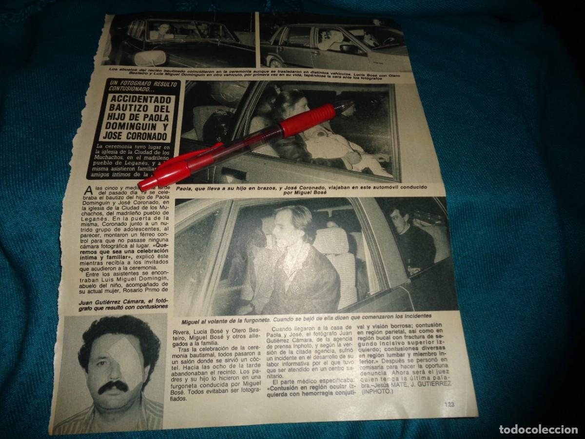 Coleccionismo de Revista Diez Minutos: RECORTE : MIGUEL BOSE, ACCIDENTADO BAUTIZO DE SU SOBRINO DIEZ MINUTOS, DICBRE 1988