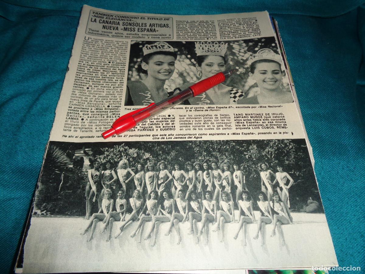 Coleccionismo de Revista Diez Minutos: RECORTE : LA CANARIA SONSOLES ARTIGAS, NUEVA MISS ESPA&Ntilde;A. DIEZ MINUTOS, OCT 1987