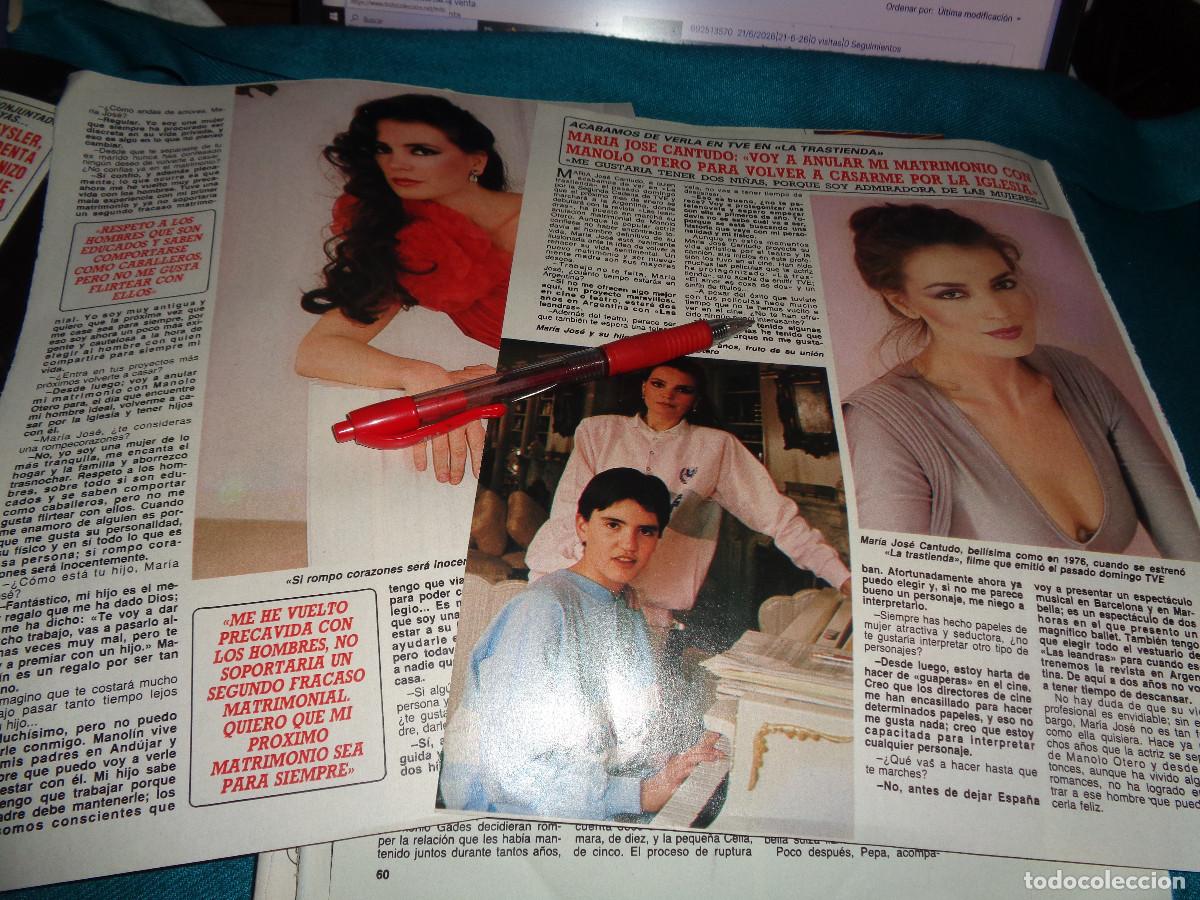 Coleccionismo de Revista Diez Minutos: RECORTE : MARIA JOSE CANTUDO, QUIERE CASARSE POR LA IGLESIA . DIEZ MINUTOS, OCT 1987
