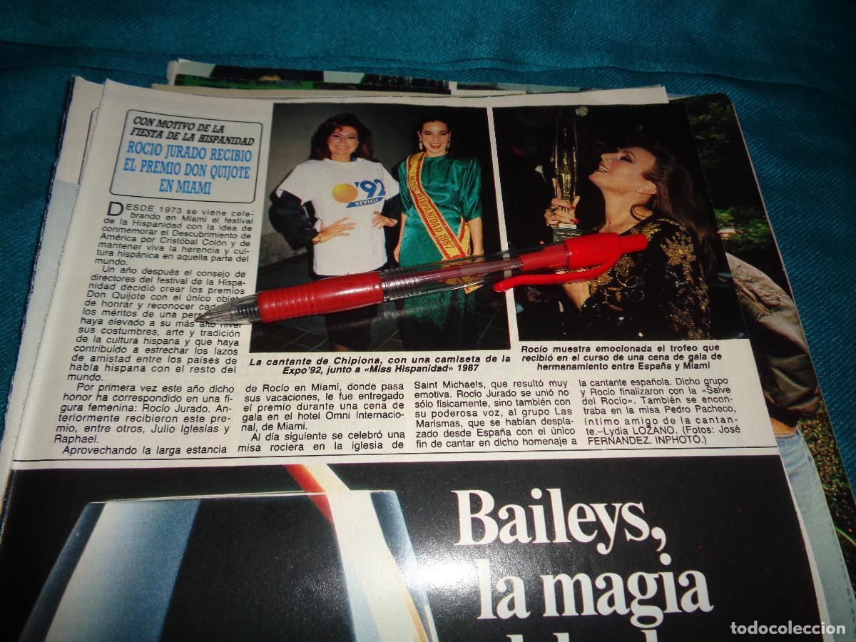 Coleccionismo de Revista Diez Minutos: RECORTE : ROCIO JURADO, RECIBE PREMIO DON QUIJOTE EN MIAMI. DIEZ MINUTOS, OCT 1987