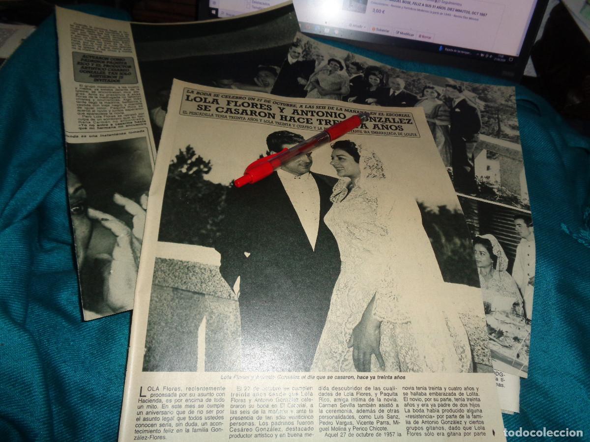 Colecionismo da Revista Diez Minutos: RECORTE : LOLA FLORES Y ANTONIO GONZALEZ, 30 A&Ntilde;OS CASADOS. DIEZ MINUTOS, OCT 1987