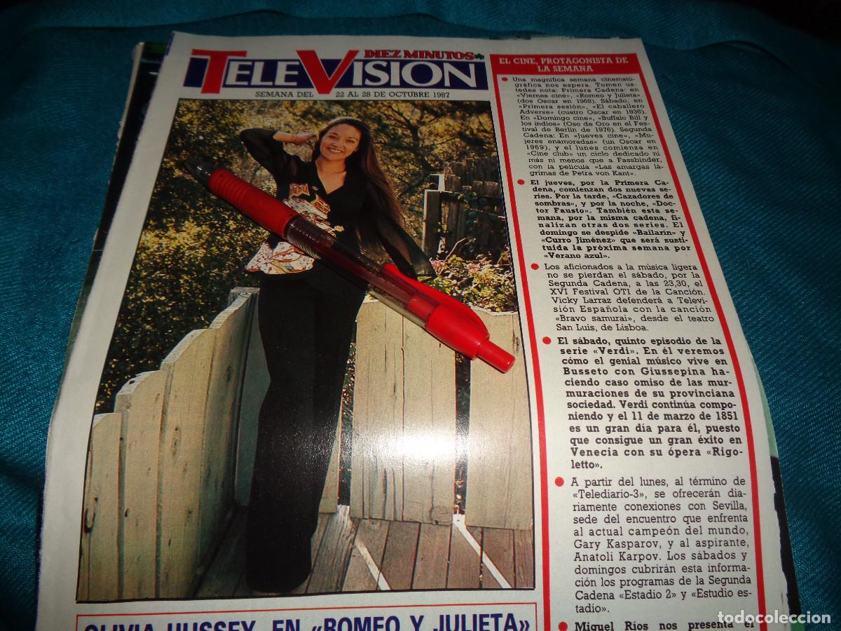 Colecionismo da Revista Diez Minutos: RECORTE : OLIVIA HUSSEY. DIEZ MINUTOS, OCT 1987