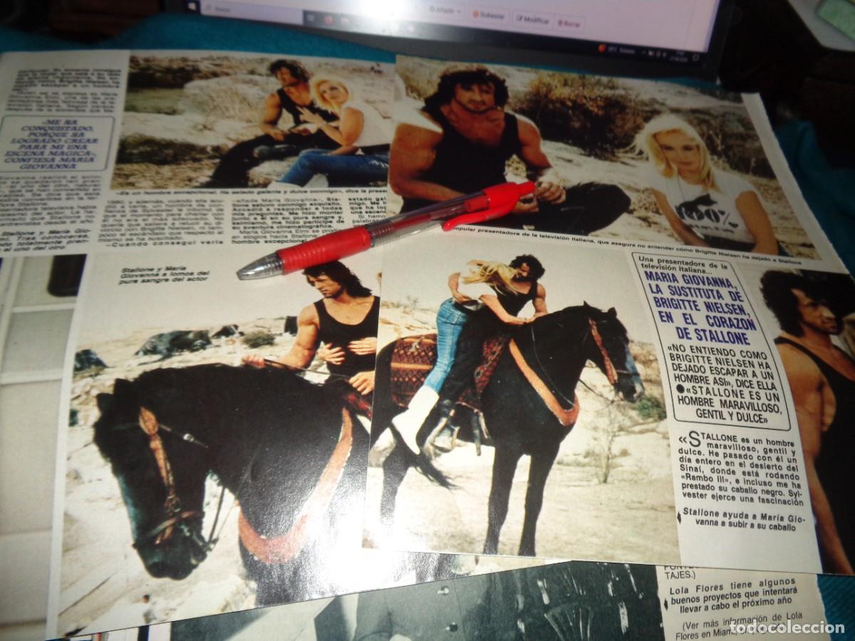 Coleccionismo de Revista Diez Minutos: RECORTE : SYLVESTER STALLONE CON MARIA GIOVANNA. DIEZ MINUTOS, DCBRE 1987