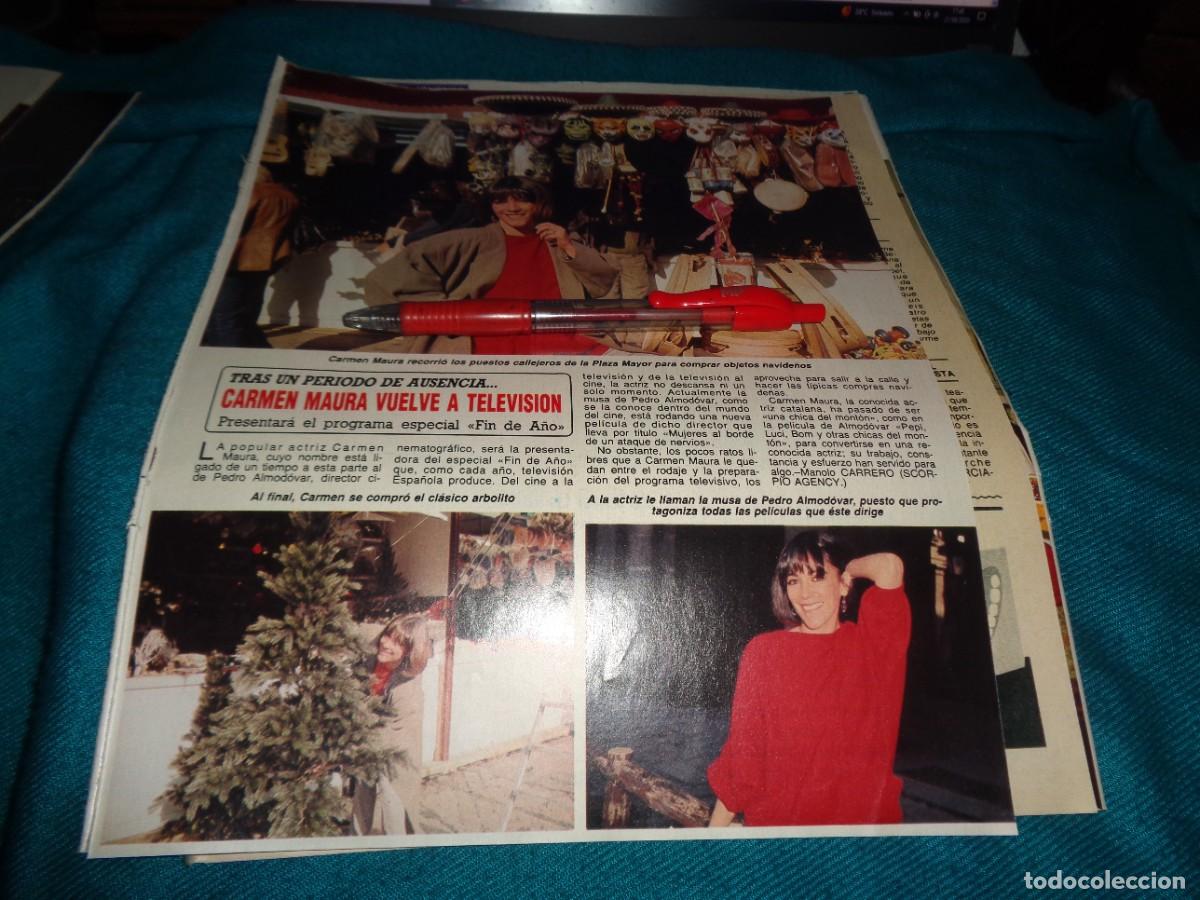 Coleccionismo de Revista Diez Minutos: RECORTE : CARMEN MAURA VUELVE A TELEVISION. DIEZ MINUTOS, DCBRE 1987