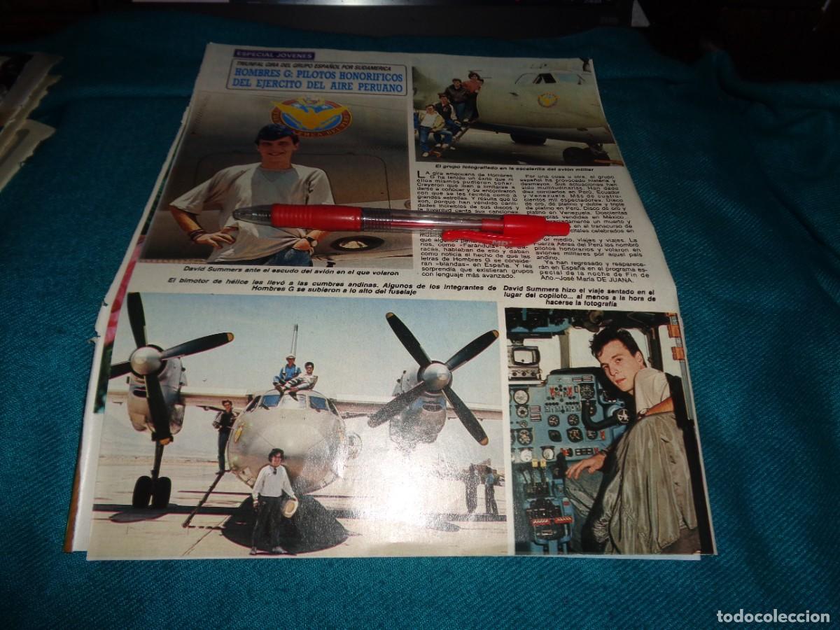 Coleccionismo de Revista Diez Minutos: RECORTE : HOMBRES G, PILOTOS HONORIFICOS DEL EJERCITO DE AIRE PERUANO. DIEZ MINUTOS, DCBRE 1987