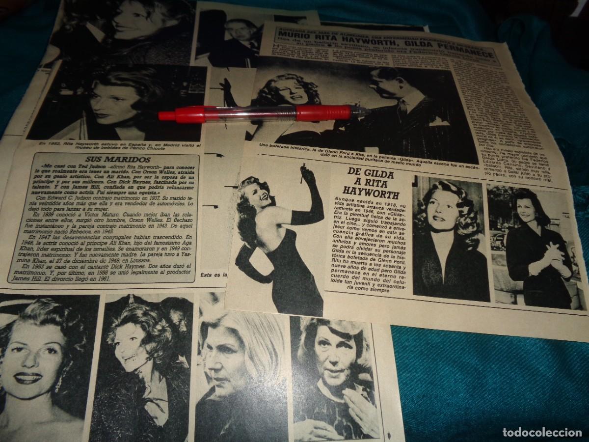 Coleccionismo de Revista Diez Minutos: RECORTE : MURIO RITA HAYWORTH, LA ETERNA HILDA. DIEZ MINUTOS, MAYO 1987