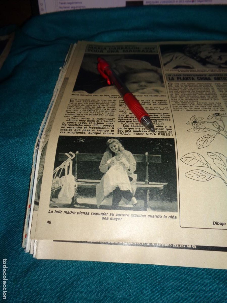 Sammeln von Zeitschriften Diez Minutos: RECORTE : MARIA GARRALON, VERANO AZUL, TODA UNA MADRAZA. DIEZ MINUTOS, MAYO 1987