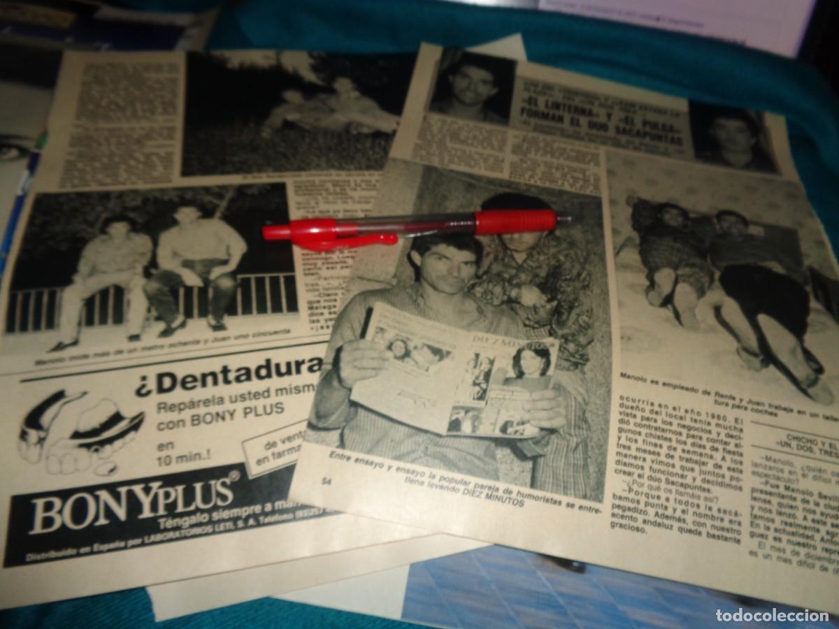 Coleccionismo de Revista Diez Minutos: RECORTE : EL DUO SACAPUNTAS, DEL UN, DOS, TRES..... DIEZ MINUTOS, MAYO 1987