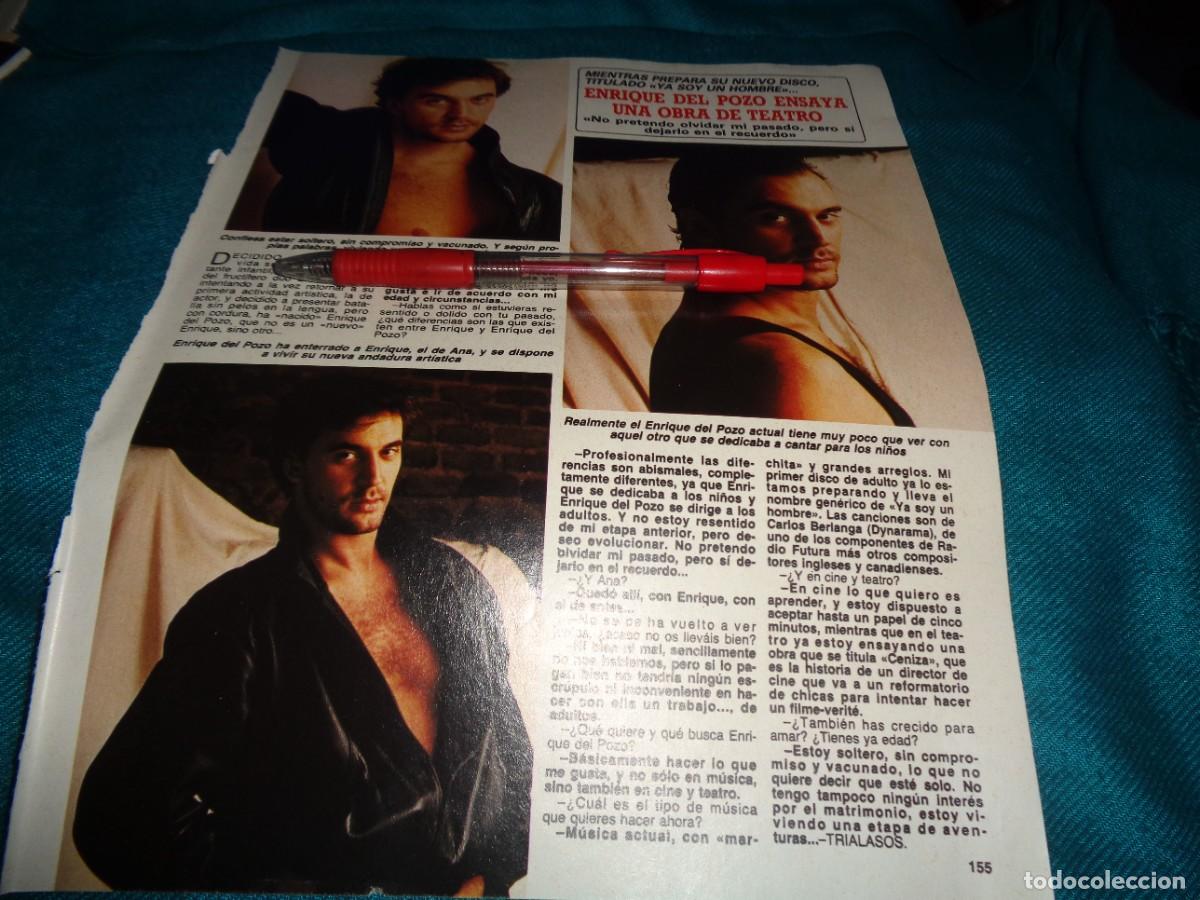 Coleccionismo de Revista Diez Minutos: RECORTE : ENRIQUE DEL POZO, NUEVO DISCO. DIEZ MINUTOS, MAYO 1987