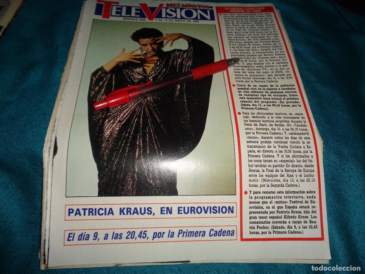Coleccionismo de Revista Diez Minutos: RECORTE : PATRICIA KRAUS, A EUROVISION. DIEZ MINUTOS, MAYO 1987